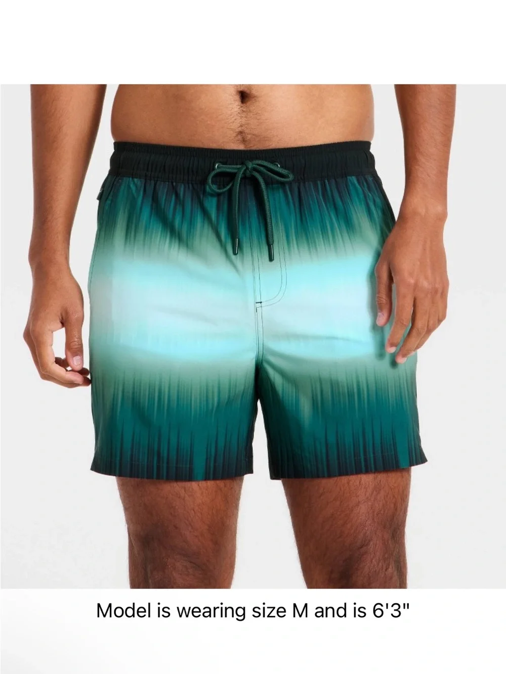 Goodfellow & Co Teal to Black Gradient Swim Trunks